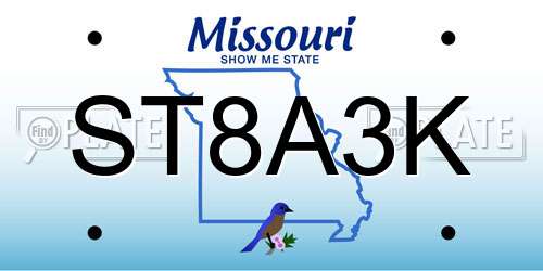 ST8A3K Missouri License Plate