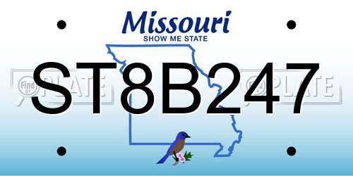 ST8B247 Missouri License Plate