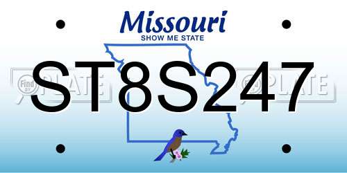 ST8S247 Missouri License Plate