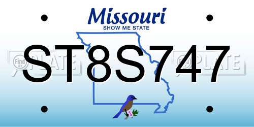 ST8S747 Missouri License Plate