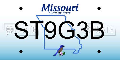 ST9G3B Missouri License Plate
