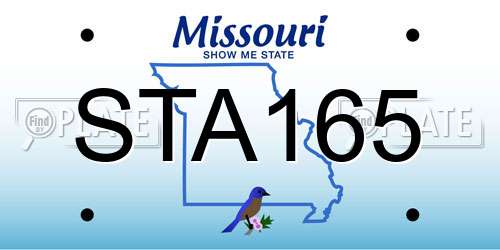 STA165 Missouri License Plate