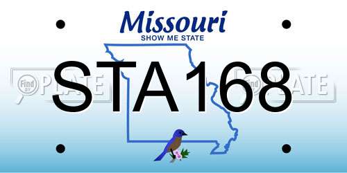 STA168 Missouri License Plate