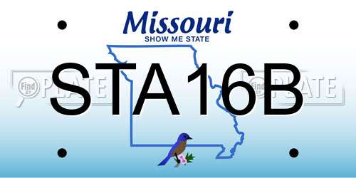 STA16B Missouri License Plate