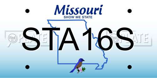 STA16S Missouri License Plate