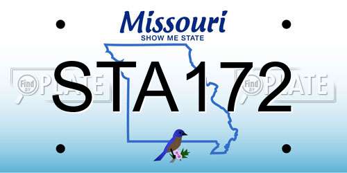 STA172 Missouri License Plate