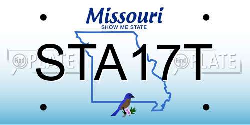 STA17T Missouri License Plate
