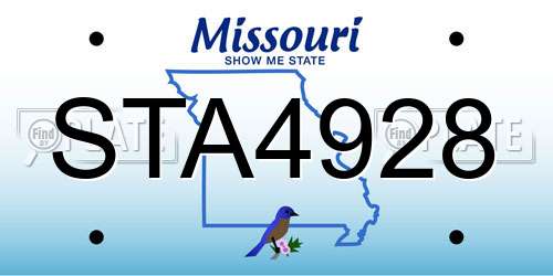 STA4928 Missouri License Plate