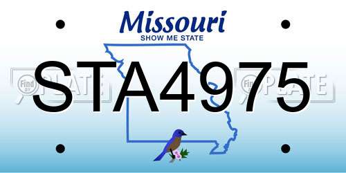STA4975 Missouri License Plate