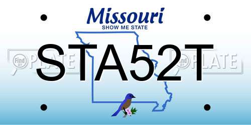 STA52T Missouri License Plate