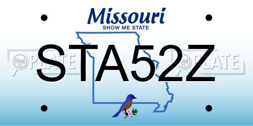 STA52Z Missouri License Plate