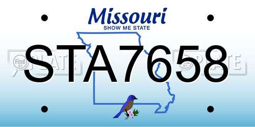 STA7658 Missouri License Plate