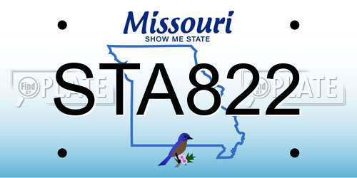 STA822 Missouri License Plate