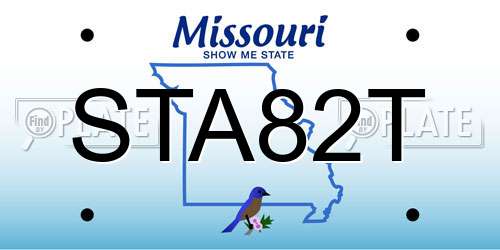 STA82T Missouri License Plate