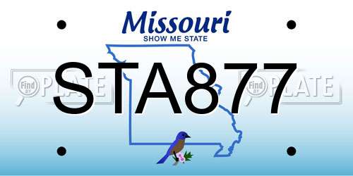 STA877 Missouri License Plate