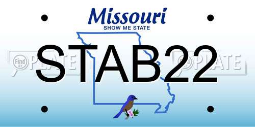 STAB22 Missouri License Plate