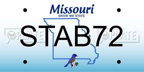 STAB72 Missouri License Plate