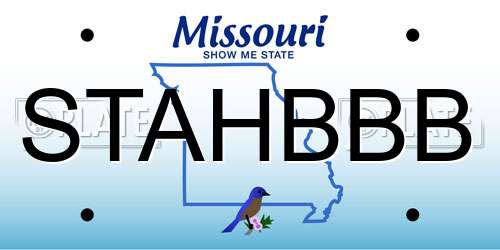 STAHBBB Missouri License Plate