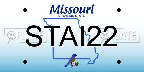 STAI22 Missouri License Plate