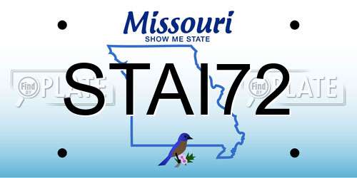 STAI72 Missouri License Plate