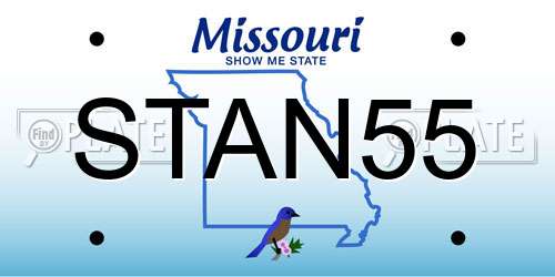 STAN55 Missouri License Plate