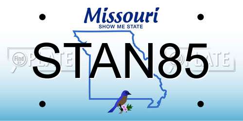 STAN85 Missouri License Plate