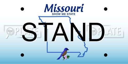 STAND Missouri License Plate