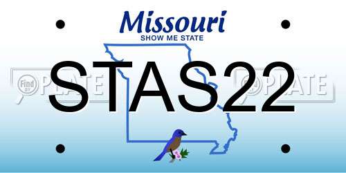 STAS22 Missouri License Plate