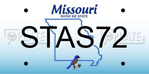 STAS72 Missouri License Plate