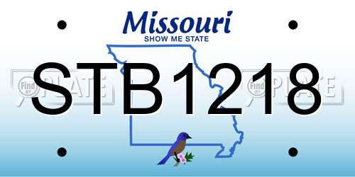 STB1218 Missouri License Plate