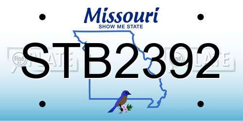STB2392 Missouri License Plate