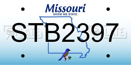 STB2397 Missouri License Plate