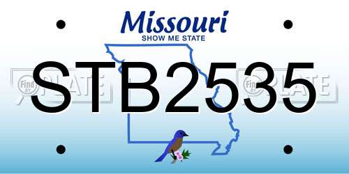 STB2535 Missouri License Plate