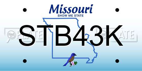 STB43K Missouri License Plate