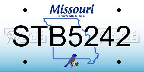 STB5242 Missouri License Plate