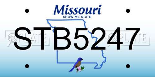 STB5247 Missouri License Plate