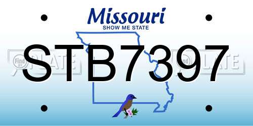 STB7397 Missouri License Plate