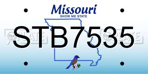 STB7535 Missouri License Plate