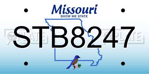 STB8247 Missouri License Plate
