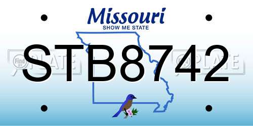 STB8742 Missouri License Plate