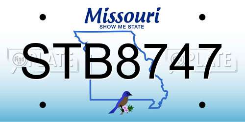 STB8747 Missouri License Plate