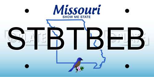 STBTBEB Missouri License Plate