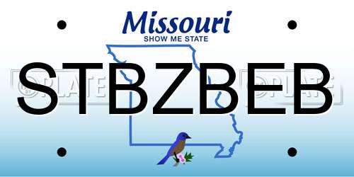 STBZBEB Missouri License Plate