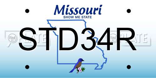 STD34R Missouri License Plate
