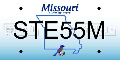 STE55M Missouri License Plate
