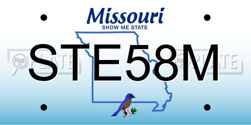 STE58M Missouri License Plate