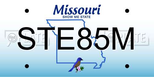 STE85M Missouri License Plate