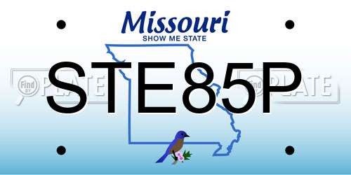 STE85P Missouri License Plate