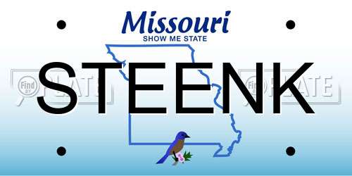STEENK Missouri License Plate