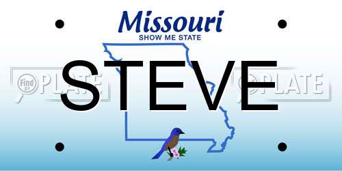 STEVE Missouri License Plate